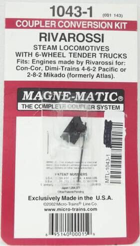 1043-4 Micro-trains N Scale Rivarossi Steam Loco. 6-wheel Tender Trucks