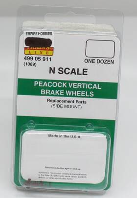49905911 Micro-trains Microtrains N 1089 Peacock Vertical Brake Wheels Pack Of 12