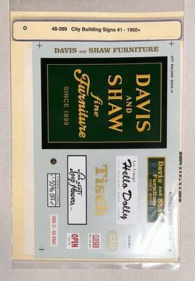 48-399 Microscale O Decal-building Signs-set #1 1960 - #48-399 48-399 Microscale O Decal-building Signs-set #1 1960 - #48-399