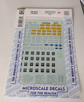 48-664 Microscale O 1940-70 Blue Railroad Roman Freight Car Data Decal Sheets 48-664 Microscale O 1940-70 Blue Railroad Roman Freight Car Data Decal Sheets