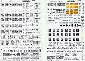 48-666 Microscale O Black Gothic Rr Freight Car Data Decal Sheets Set Of 2