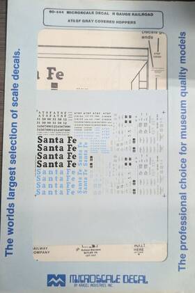 60-444 Microscale N Gauge At&sf Gray Covered Hopper Decal Set 60-444 Microscale N Gauge At&sf Gray Covered Hopper Decal Set