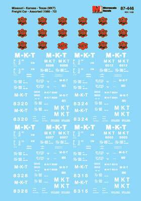 60-446 Microscale N Missouri-kansas-texas Freight Car Decal Sheet