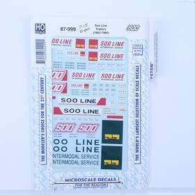 87-999 Microscale 710208809991 Ho Scale Soo Line Piggyback Trailers 1963-1980 Decals Open A 87-999 Microscale 710208809991 Ho Scale Soo Line Piggyback Trailers 1963-1980 Decals Open A