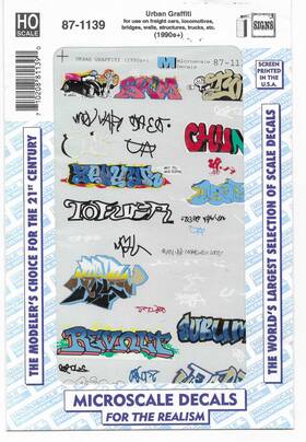 87-1139 Microscale Hard To Find Urban Graffiti Decals In 1/87 1139 Ho Scale Sealedft