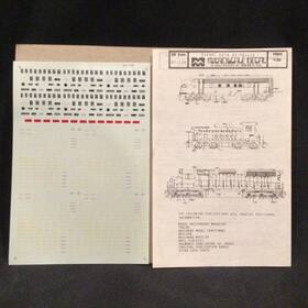 87-134 Microscale Ho Scale Railroad Decal Diesel Data #2 Yellow Train
