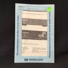 87-161 Microscale Ho Scale Railroad Decal Conrail Rolling Stock