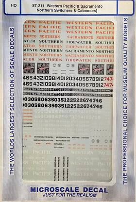 87-211 Microscale Ho Western Pacific/sacramento Northern Switchers/caboose Decal