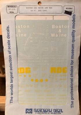 87-379 Microscale Ho Boston And Maine Rdg 50ftft Box Cars Decal Sheet