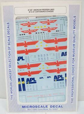 87-487 Microscale President Lines Container And Chassis Decals 10 87-487 Microscale President Lines Container And Chassis Decals 10