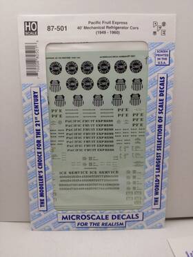 87-501 Microscale Ho 1949-1960 Pacific Fruit Express 40ft Mechanical Refrigerator