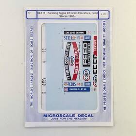 60-811 Microscale Decals N Scale Farming Signs #2 Grain Elevators Feed Stores