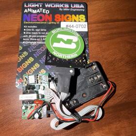 44-0702 Miller Engineering Me Animated Neon Sign #44-0702 Burlington Northern Batteries Not Included