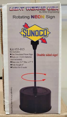 55-015 Miller Engineering 55015 Light Works Usa By #55-015 O-scale Sunoco Neon Rotating Sign