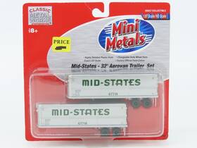 31105 Mini-metals Ho Scale Mid-states 32ft Aerovan Trailer 2-pack