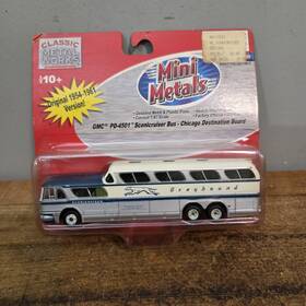 33102 Mini Metals Ho Greyhound Gmc Scenicruiser Bus-chicago Destination
