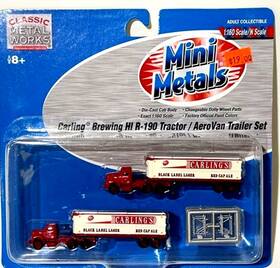 R-190 Mini Metals. Cmw- Classic Metals 51149 Metal Works Carling Brewing Semi Rig-hi Tractor/aero Trailer Vans