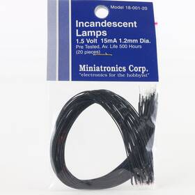 18-001-20 Miniatronic Incandescent Lamps 1.5v 15ma 1.2mm Diameter Ho 18-001-20 Miniatronic Incandescent Lamps 1.5v 15ma 1.2mm Diameter Ho