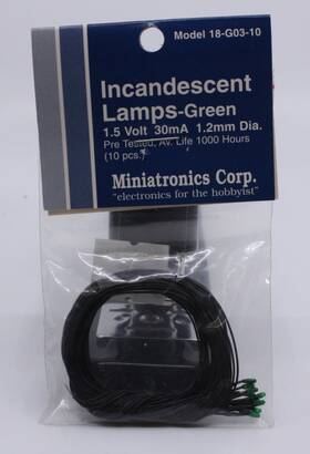 18-g03-10 Miniatronics Ho Green Incandescent Lamps Pack Of 10
