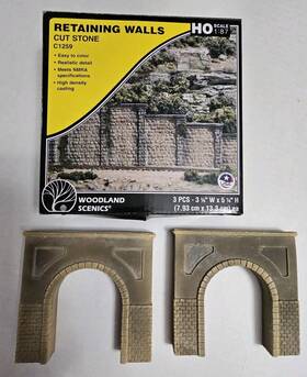 C1259 Model Dynamics Woodland Scenics Ho Cut Stone Retaining Walls And Tunnel Portal 2