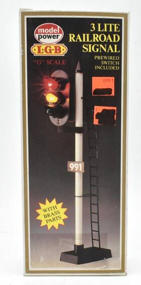 Model Power 037135009912 #991 G Scale 3 Lite Railroad Signal With Prewired Switch - Open Box