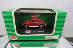Model Power 037135191723 Ho Scale 1/87 Vw Beetle In Red Near Mint Box