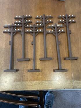 986-1 Model Power Set 6 Telephone Poles 12 Inch With Insulators C7/ex G Scale Lgb