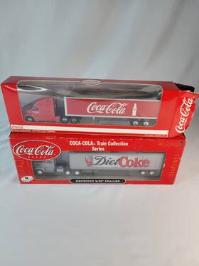 487010 Motor City Classics Classic And Diet Coca-cola Long Hauler 1/87 Ho Scale Diecast Tractor Trailers