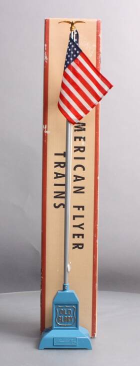 11-90078 Mth O American Flyer Old Glory Flag Pole And Base With #2050