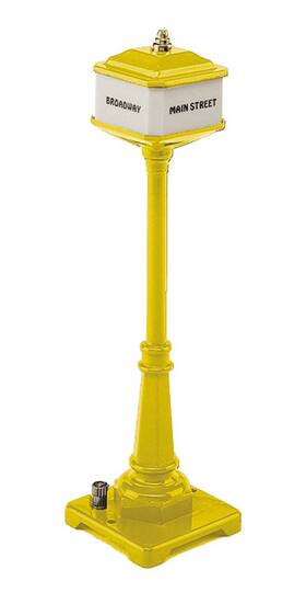 11-90086 Mth O American Flyer Yellow No. 2013 Corner Lamp Set Ln/box