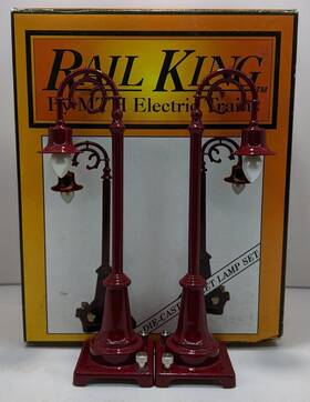 20-1030 Mth O Maroon Steet Lamps #59 Ln/box