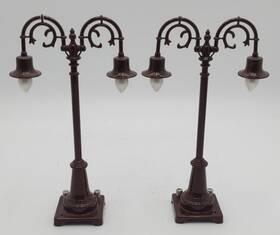 30-1066 Mth Standard Gauge #54 Die-cast Brown Street Lamp Set Pack Of 2 Ex