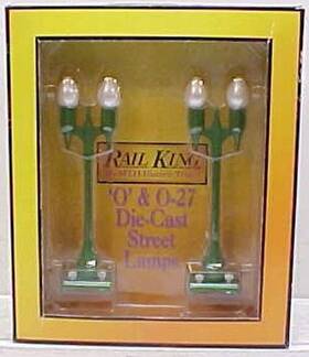 30-1080a Mth O #580-2 Pea Green Teardrop Lamp Set Pack Of 2 Ln/box