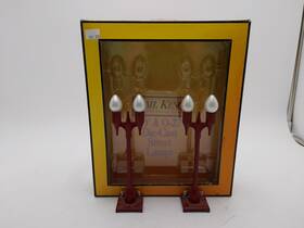 30-1081-a Mth O #580-2 Maroon Die Cast Teardrop Lamp Set Pack Of 2 Ex/box