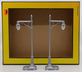 30-1095 Mth O #64 Silver Die-cast Highway Lamp Post Set Pack Of 2 Ln/box