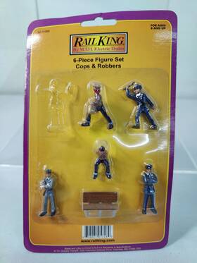 30-11056 Mth Rail King 6-piece Figure Set Cops And Robbers O Scale #11056 Missing 1 Fig