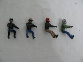 30-11076 Mth Railking 1/48 O Scale Harley Davidson Motorcycle Rider Figures Vg