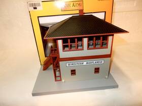 30-90114 Mth Railking-#30-90114 Lighted Western Maryland Rr O Gauge Switch Tower -ex&box
