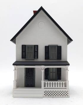 30-90120 Mth O Gauge 2-story House With Porch - Custom Painted Ex