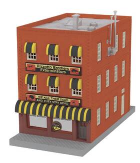 30-90195 Mth O Rizzotto Brothers Exterminators 3-story Building With Blinking Sign