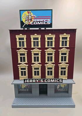 30-90228 Mth Lighted O Scale Jerry S Comics 4-story Apartment Building Store