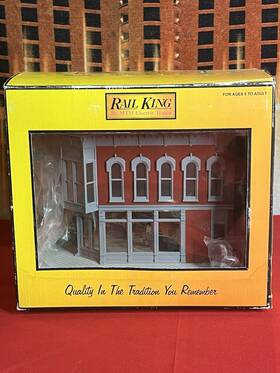30-90233 Mth Rail King O Gauge Anita Mann Corner Building /w Blinking Sign
