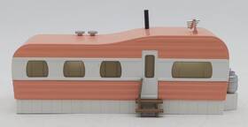 30-90579 Mth O Railking Stainless Mobile Home Salmon And White Ex