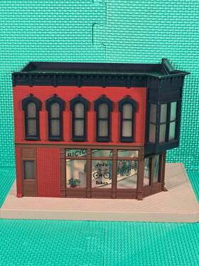 30-90092 Mth 39-90092 Railking Jeb S Bicycle Shop Opposite Corner Building Blinking Sign