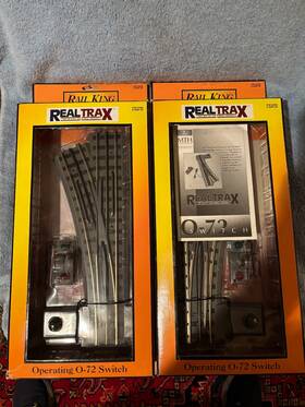 40-1021-excellent Mth 40-1020& 40-1021 Two Real Trax O-72 Switchs Right Hand 40-1020 And Left Cond
