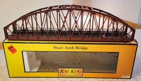 40-1058 Mth Rail King Rust Steel Arch Bridge With Flashing Light O-scale