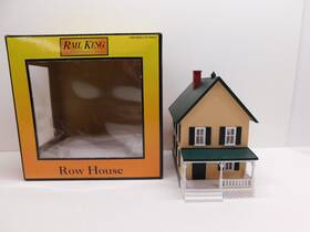 30-9045 Mth 90-9045 Rail King O Scale Row House Cream With Green Shutters - Lights Work