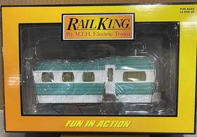 30-90612 Mth Rail King Turquoise And White Mobile Home With Led Christmas Lights 30-90612 Mth Rail King Turquoise And White Mobile Home With Led Christmas Lights