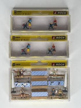 15820 Noch 15832 Lot Of 3 Ho Scale Beer Garden 15830 Mother And Baby X2