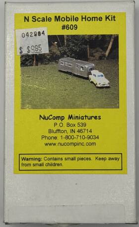 87212 Nucomp Miniatures N Scale - Travel Trailer / Mobile Home Kit #609 New In Box